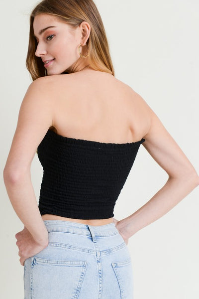 Smocked Crop Tube Top