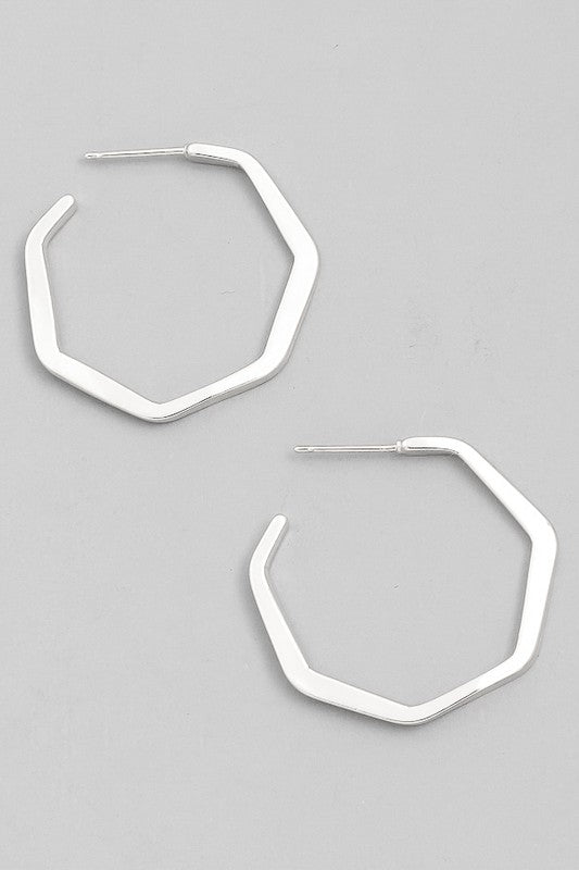 Open Octagon Hoop Earrings