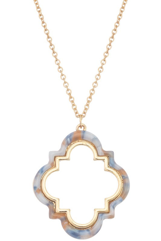 Marbled Acrylic Pendant Necklace
