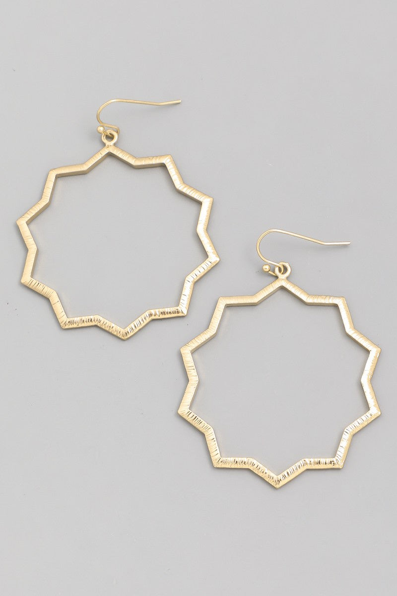 Sun Hoop Drop Earrings