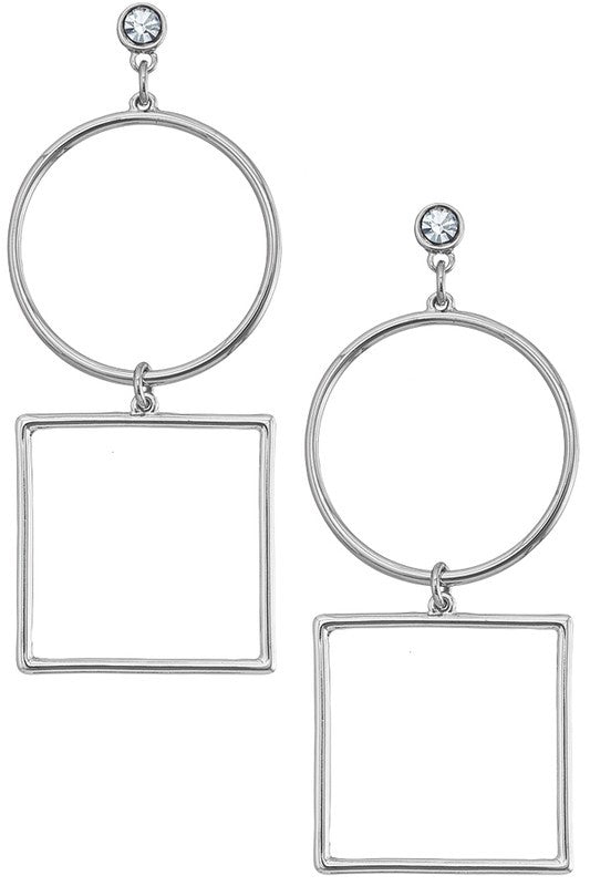 Tiered Deo Drop Earrings - Silver