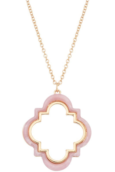 Marbled Acrylic Pendant Necklace