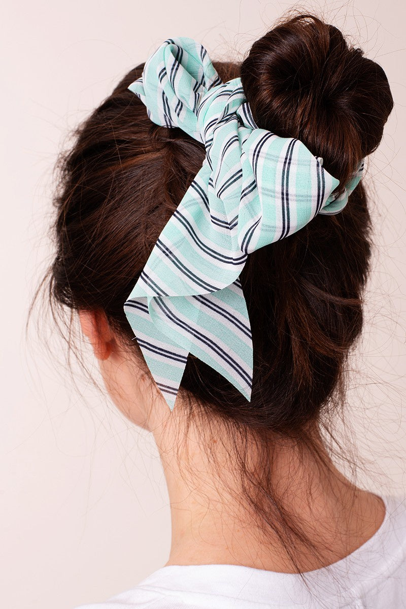 Stripe Print Ponytail Scrunchies
