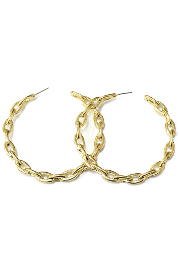 Linked Chain Hoop Earring