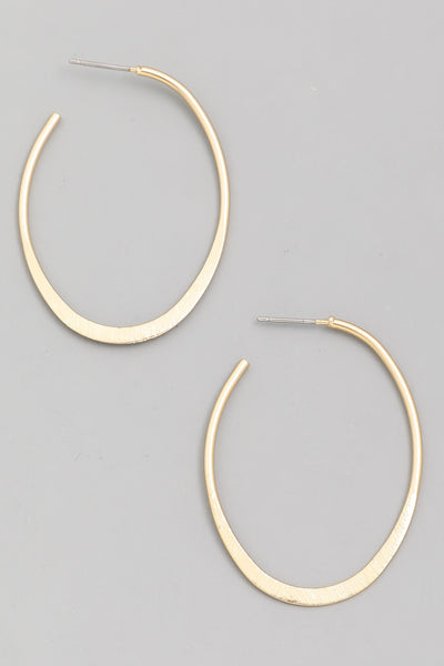 Thin Oval Hoop Earrings