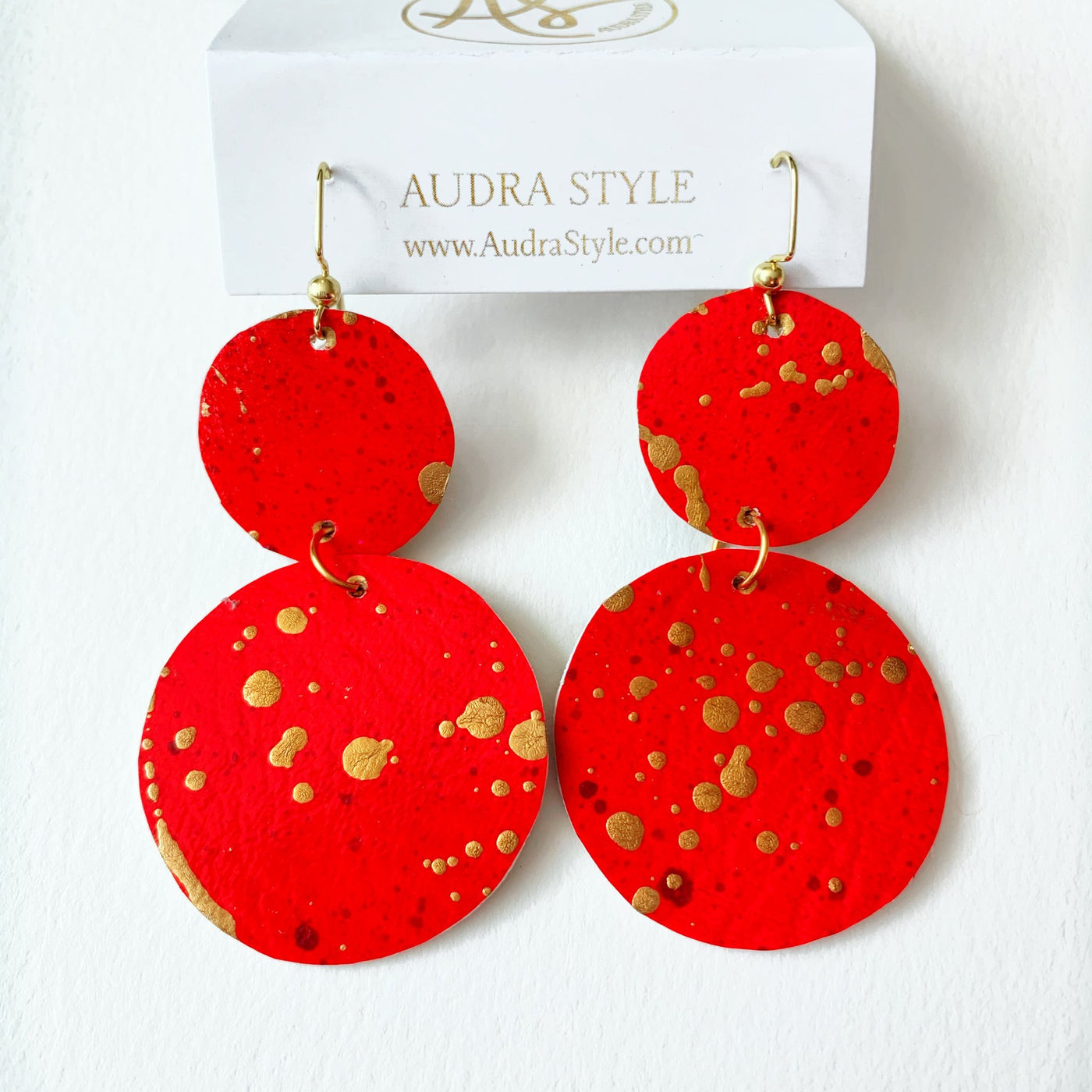 Red Large Circle Earring