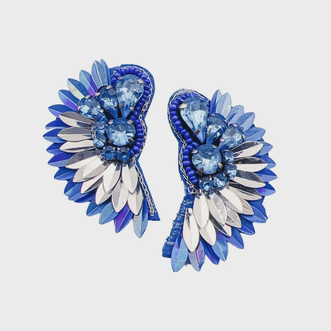 Glam Angel Earrings - Blue