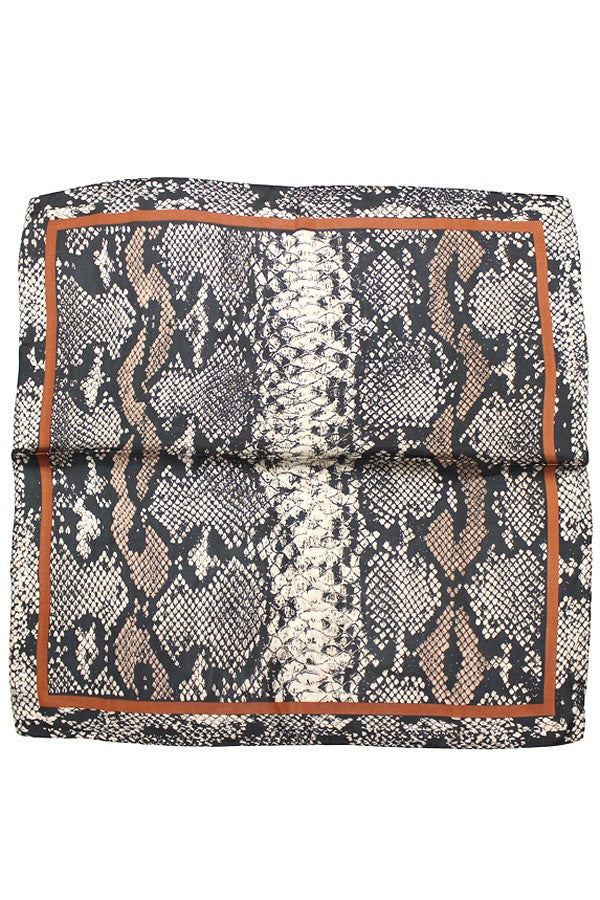 Snake Skin Print Silk Scarf