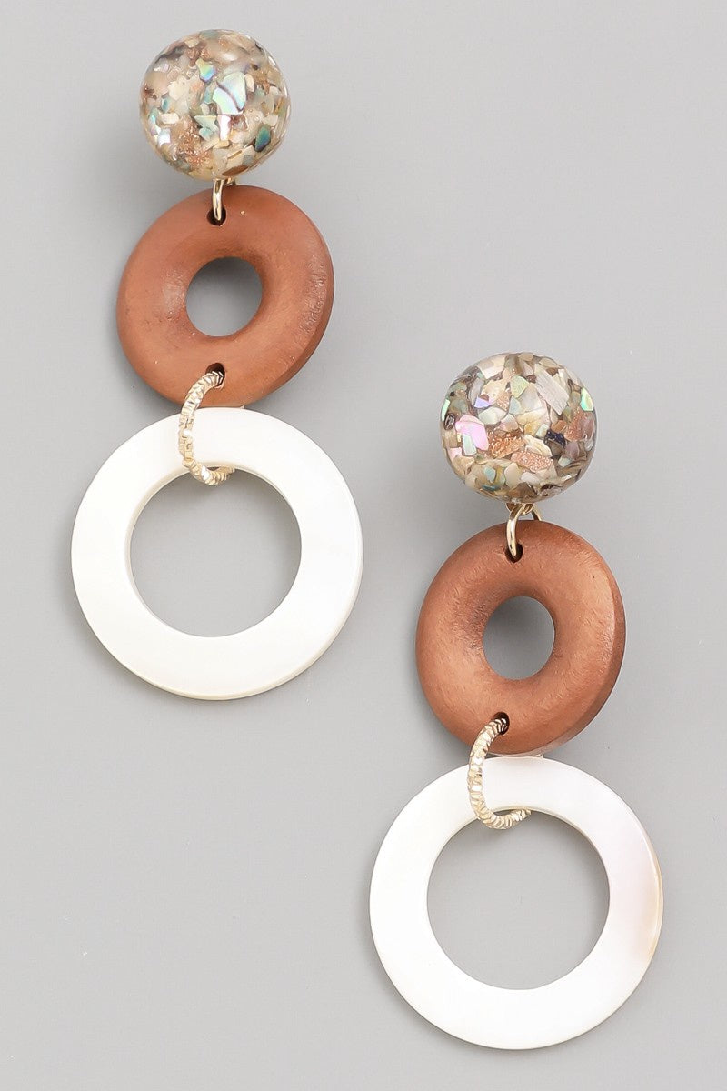 Layered Circle Drop Earrings