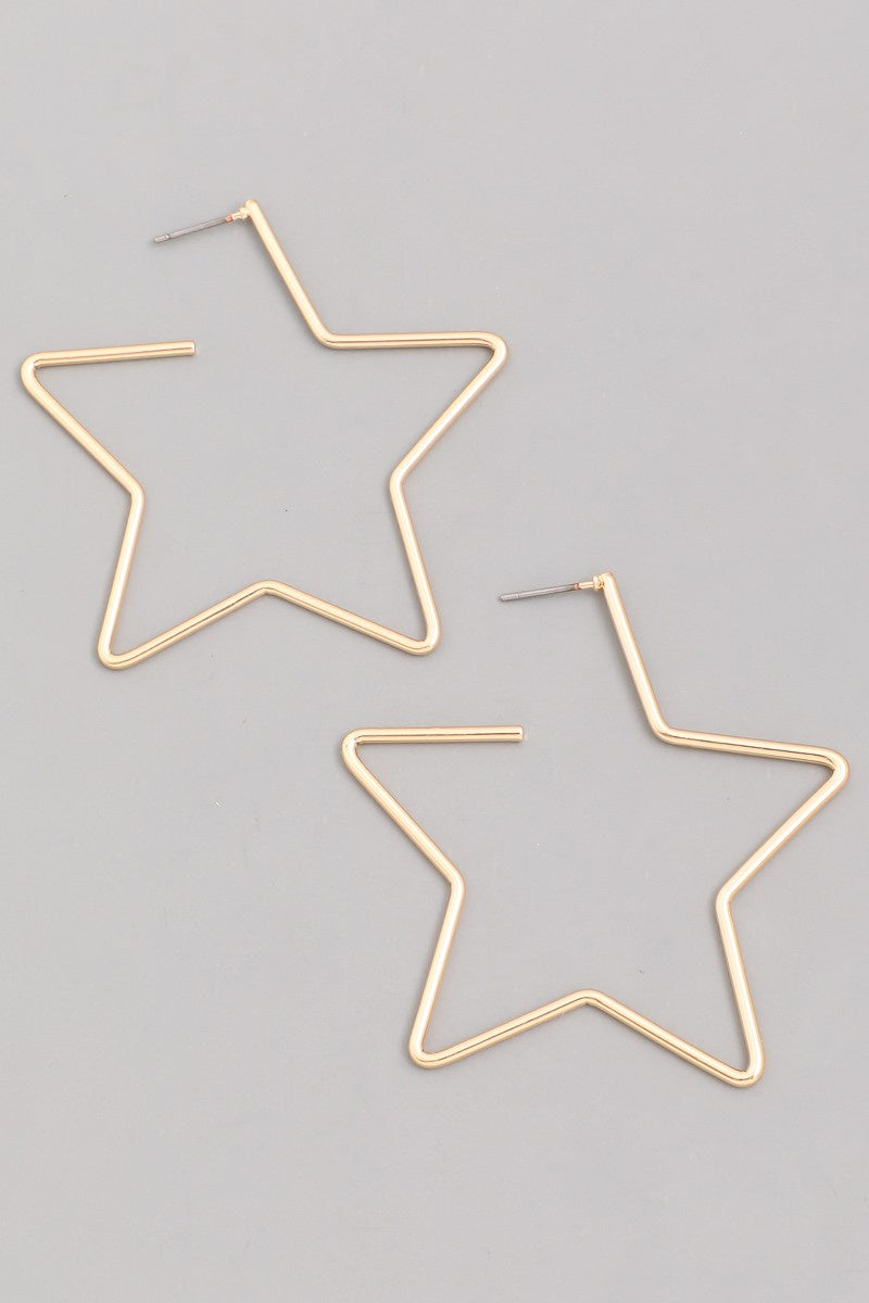 The Star Wire Hoop Earrings