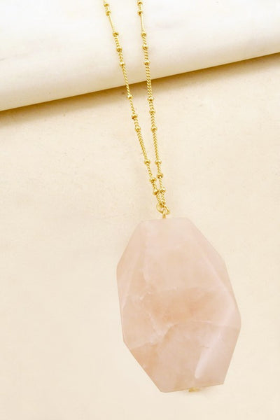 Large Faceted Natural Stone Necklace