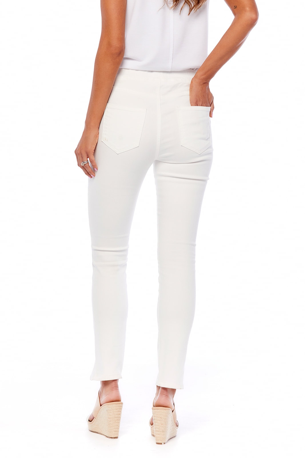 Fyre Split Hem Jeans - White