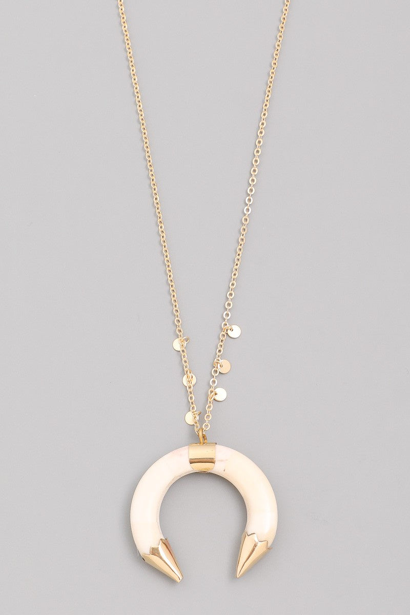 Ivory Horn Pendant Necklace