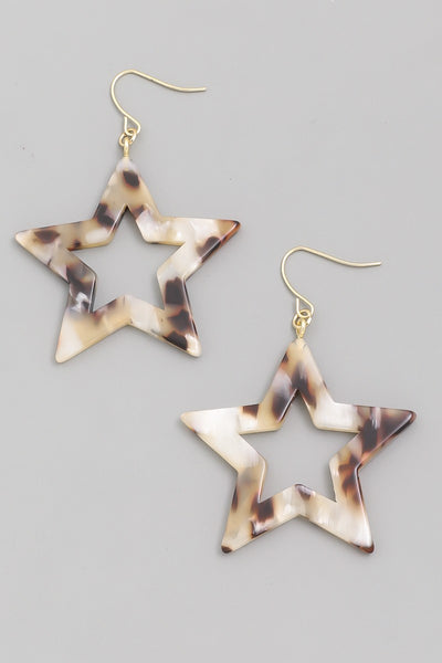 Small Acetate Star Drop Earrings