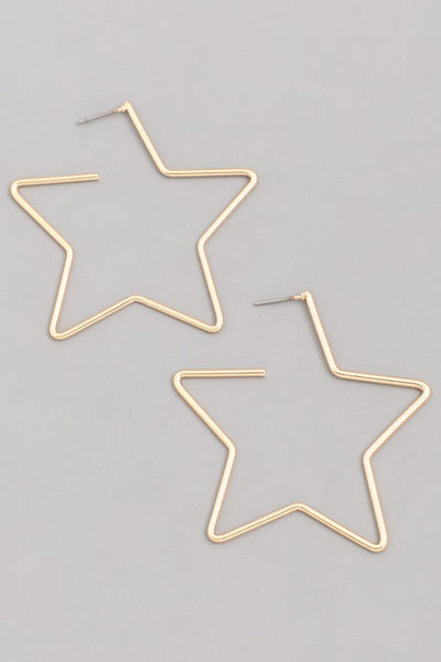 Star Wire Hoop Earrings