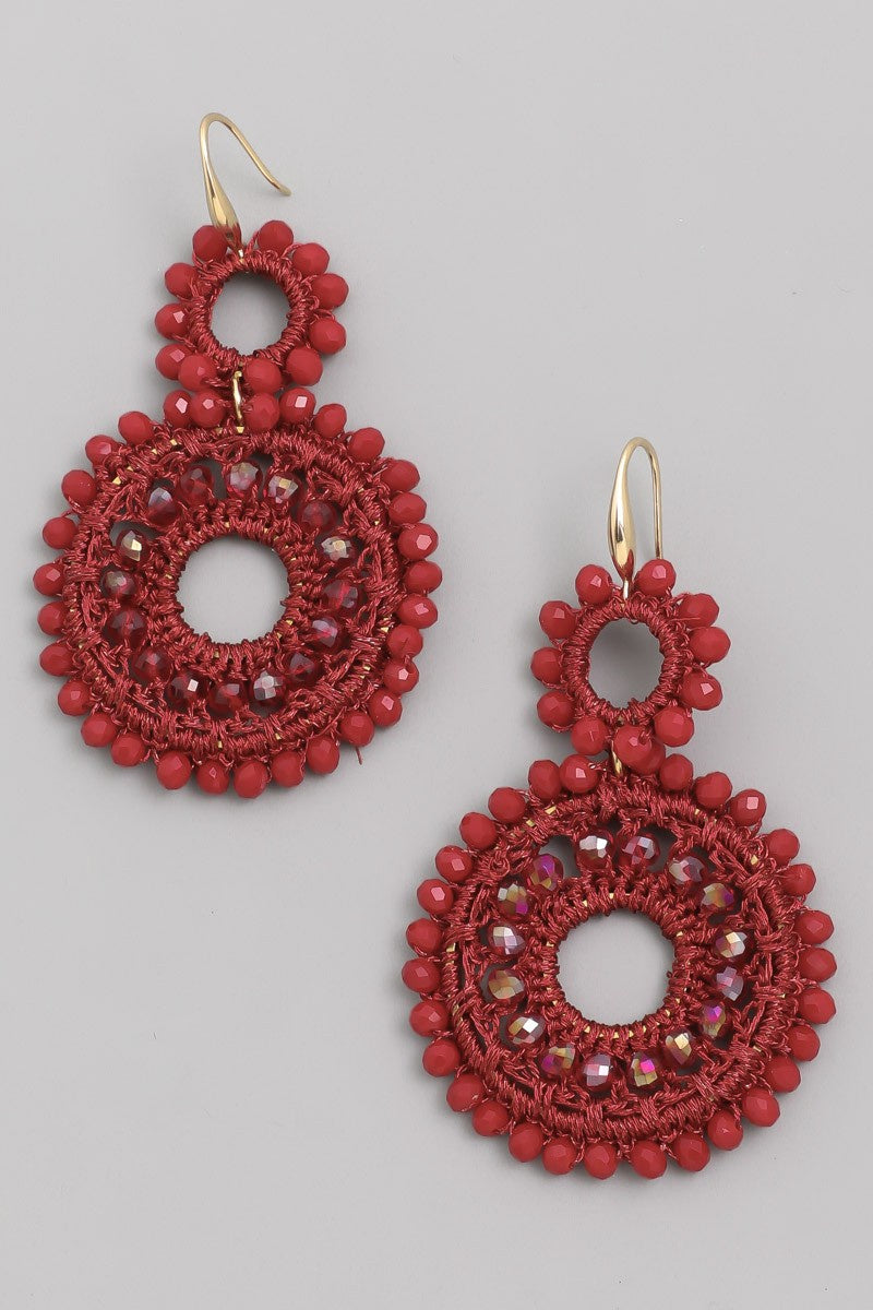Circle Bead Drop Earrings