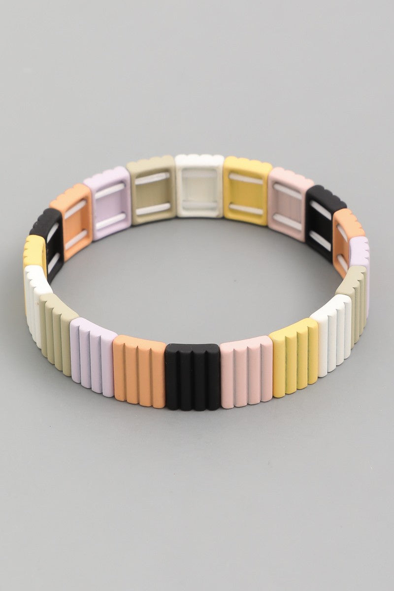Multi Color Block Stretch Bracelet - Multiple Colors