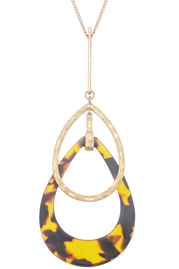 Acrylic Teardrop Pendant Necklace