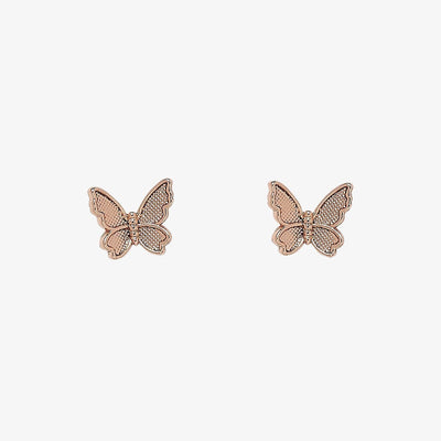 Butterfly In Flight Earrings - Rose Gold