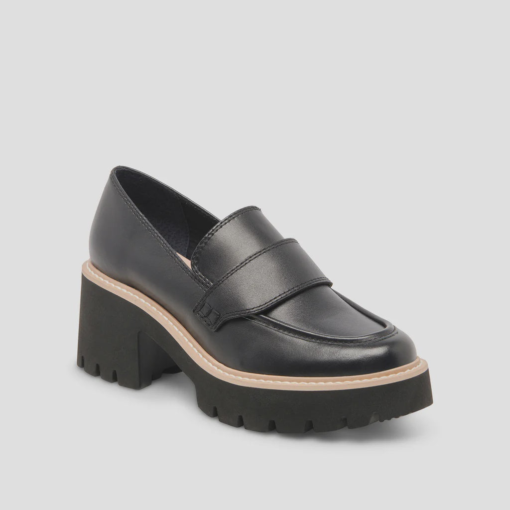 Halona Onyx Leather Loafers
