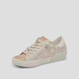 Zina Sand Embossed Leather Sneakers