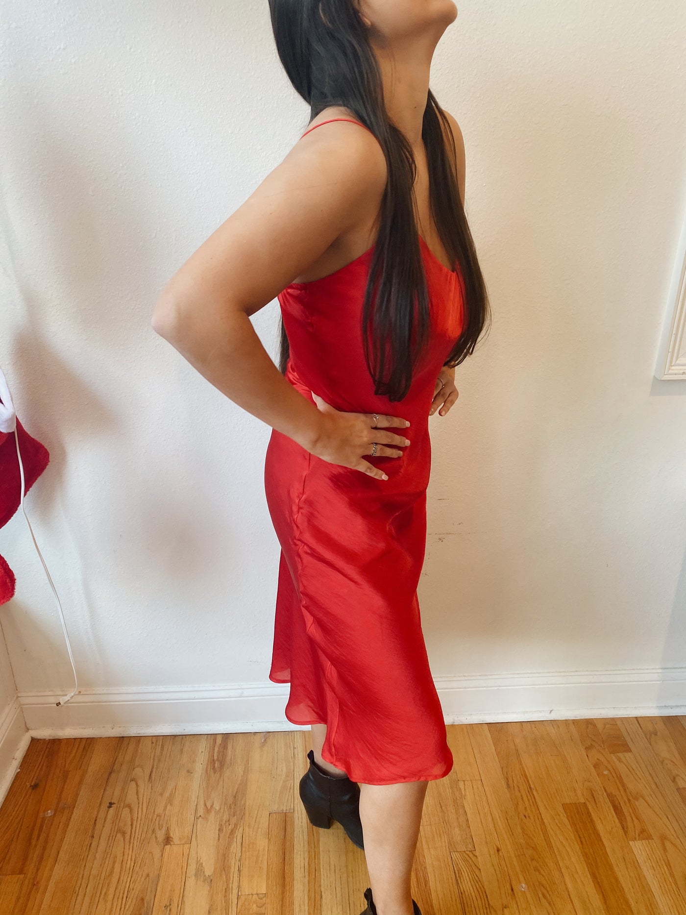 My Love Red Satin Dress