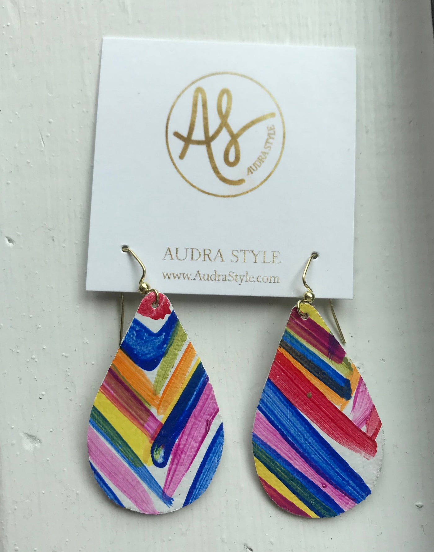 Teardrop Earrings - Spring Stripe
