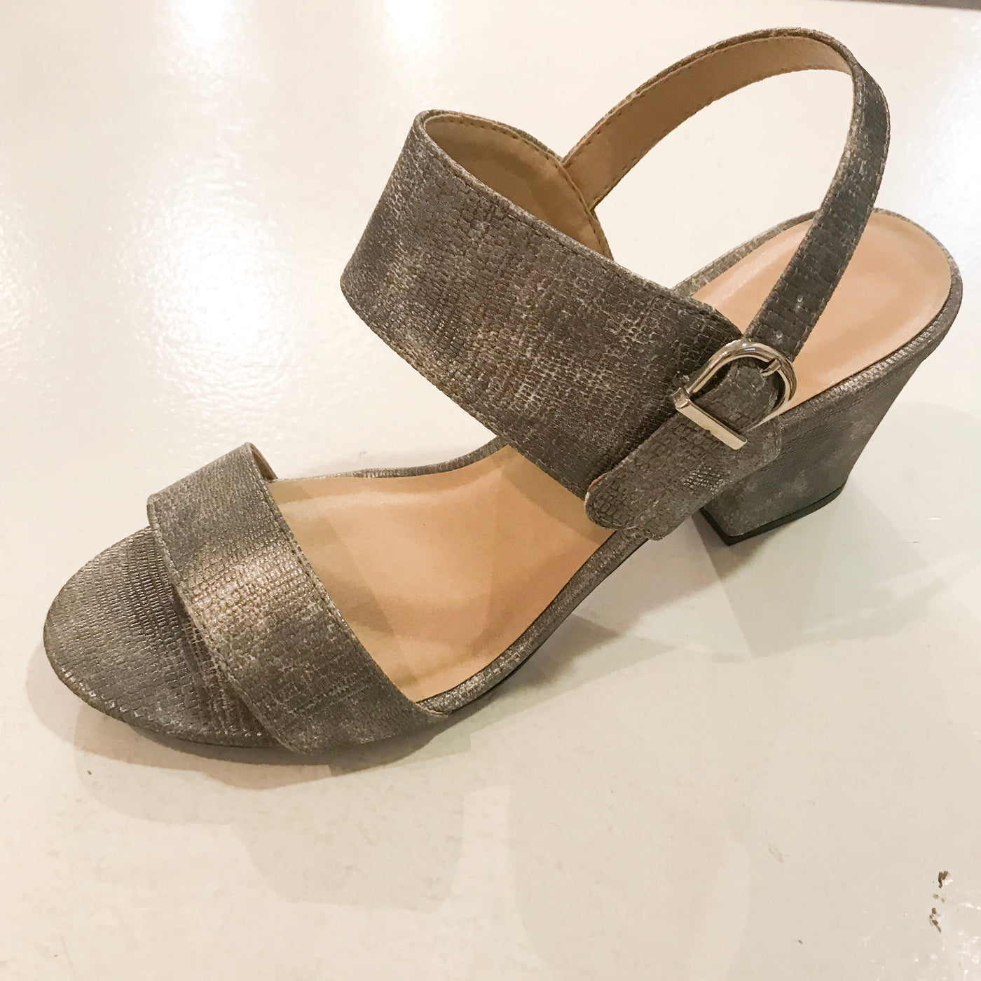 Spot On Lizard Block Heel