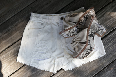 Jayla Denim Shorts - White
