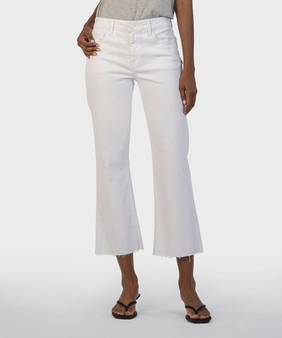 Kelsey High Rise Ankle Flares - Optic White