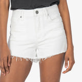 Jane High Rise Shorts w/ Fray - Optic White