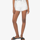 Jane High Rise Shorts w/ Fray - Optic White