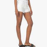 Jane High Rise Shorts w/ Fray - Optic White