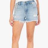 Jane High Rise Shorts w/ Fray - Royal