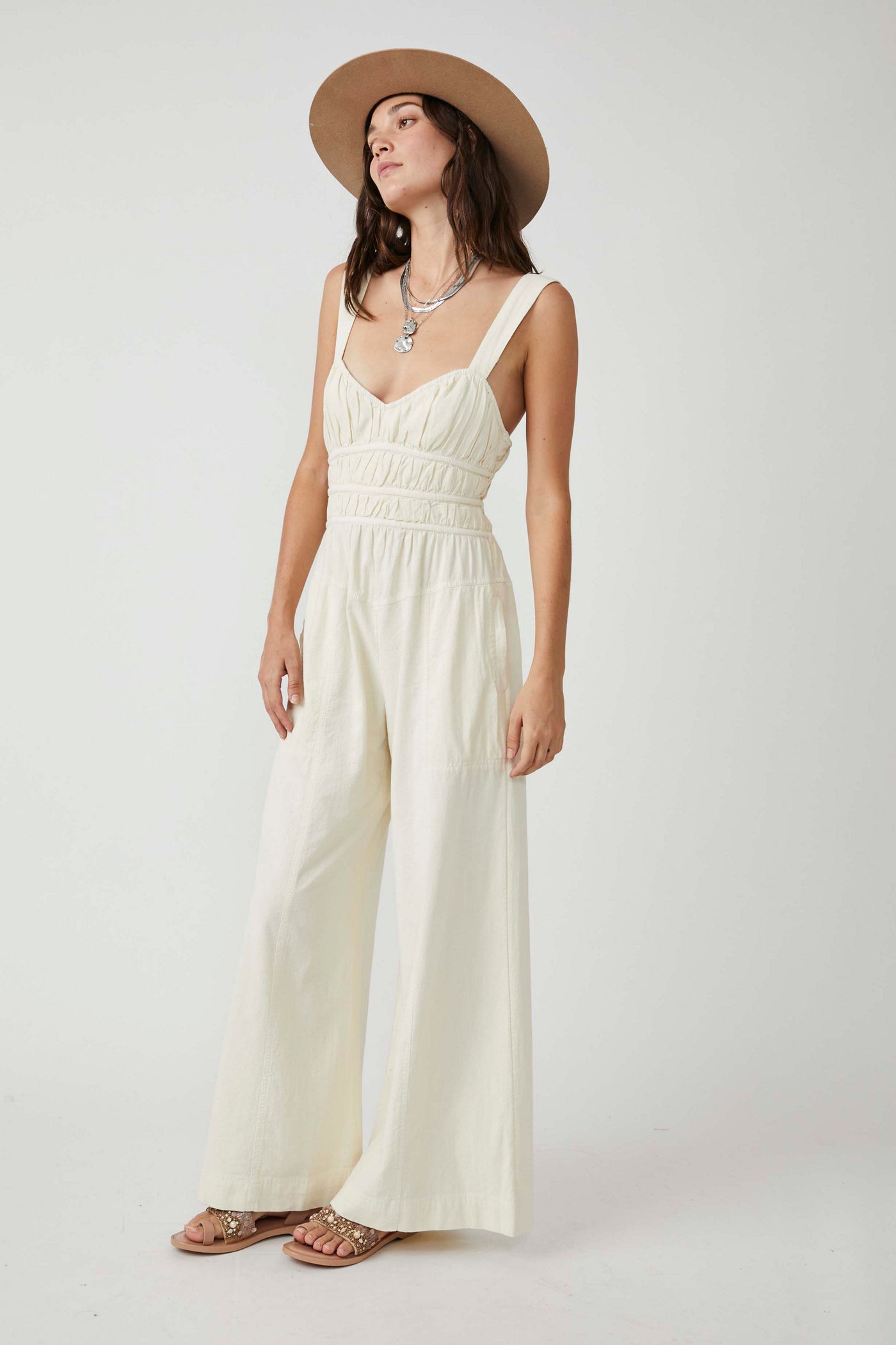 After All Rouched Jumpsuit - Nilla Cream
