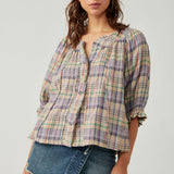 Lucy Swing Plaid Blouse