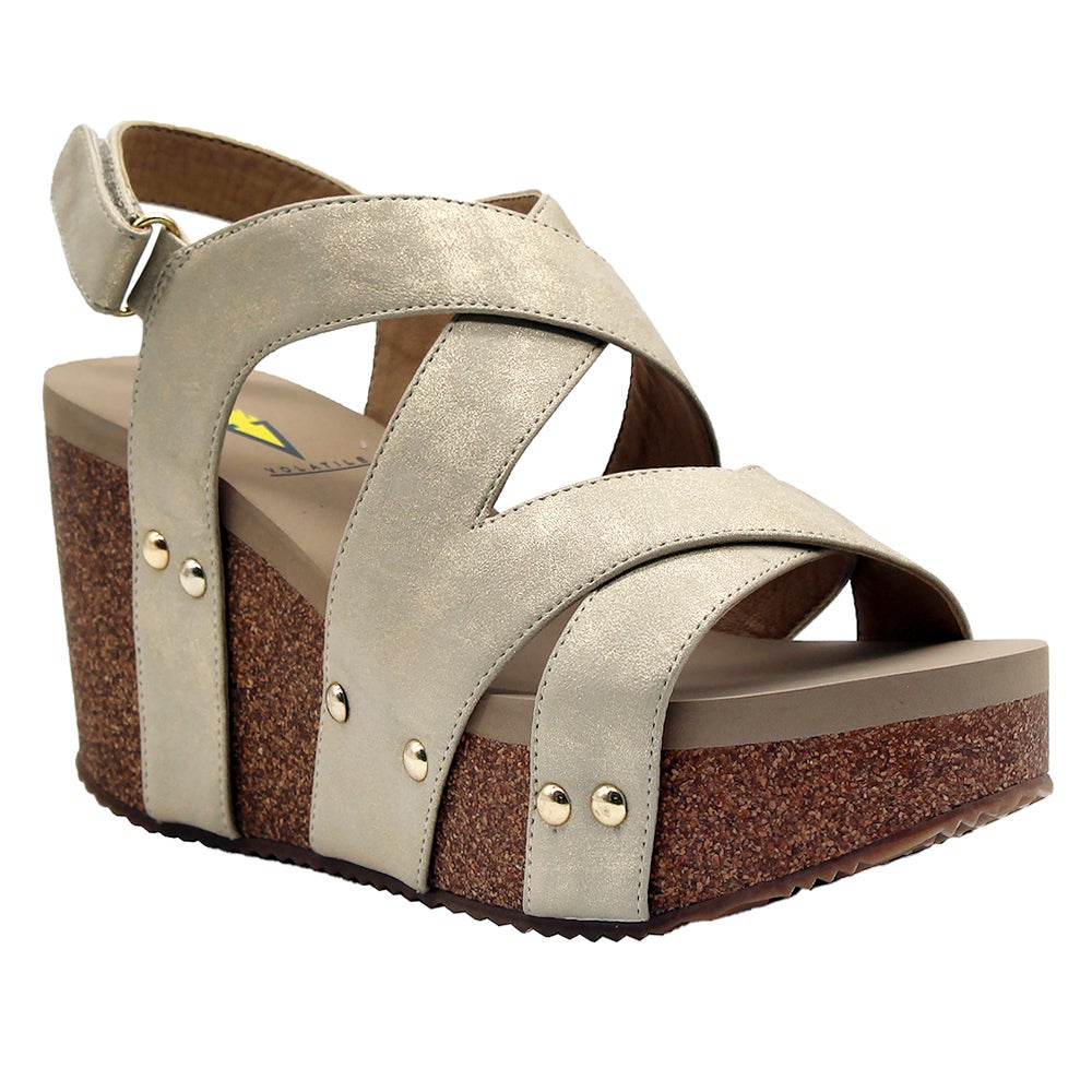 Tory Wedge Sandals - Gold