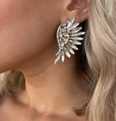 Swan Crystal Drop Earrings