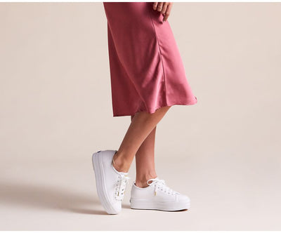 Triple Up Leather Platform Sneakers