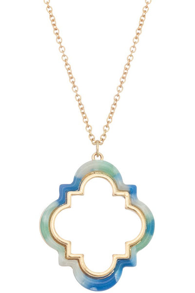 Marbled Acrylic Pendant Necklace