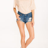Distressed Crew Neck Tee Bodysuit