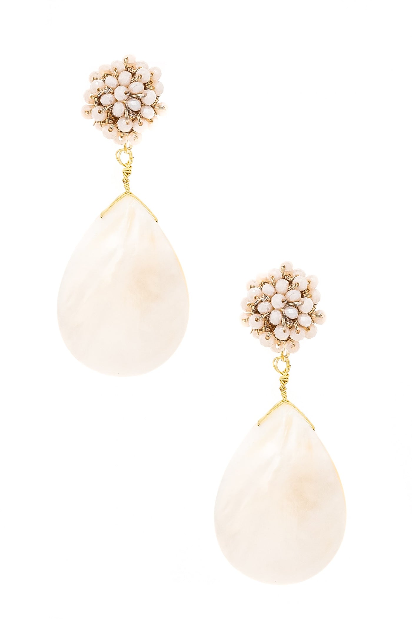 Seed Bead Bouquet Tear Earrings