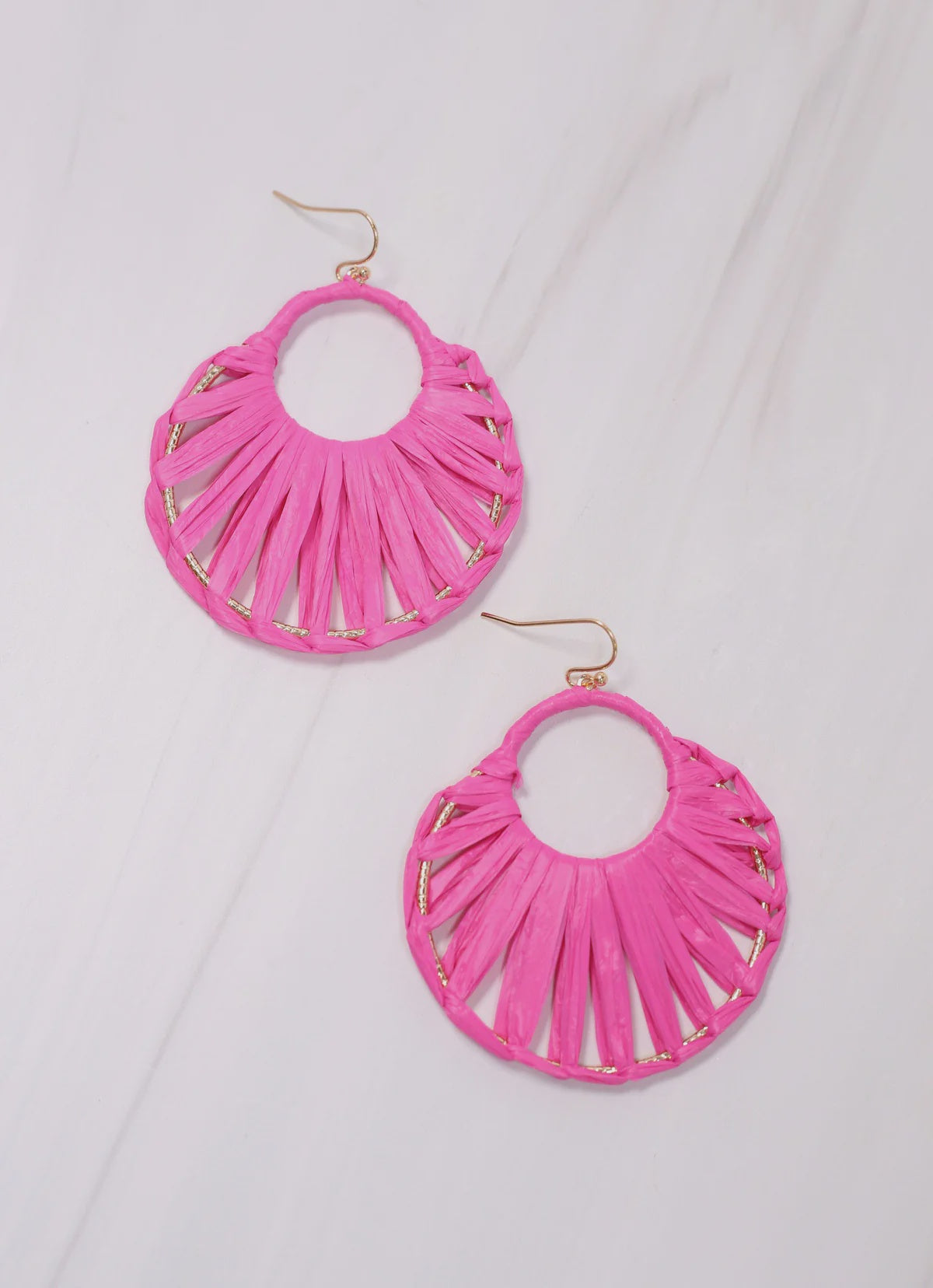 Brackley Wrapped Earrings - Hot Pink