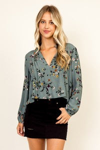 Mandarin Floral Top