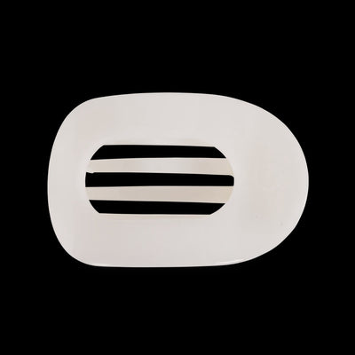 Coconut White Small Flat Round Clip