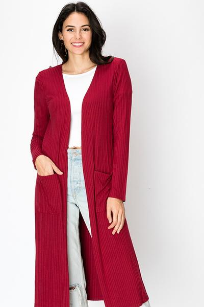 On The rise Cardigan - Burgundy