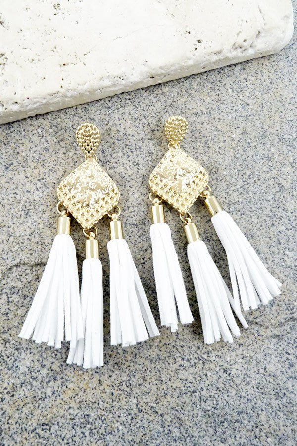 Leather Tassel Earring