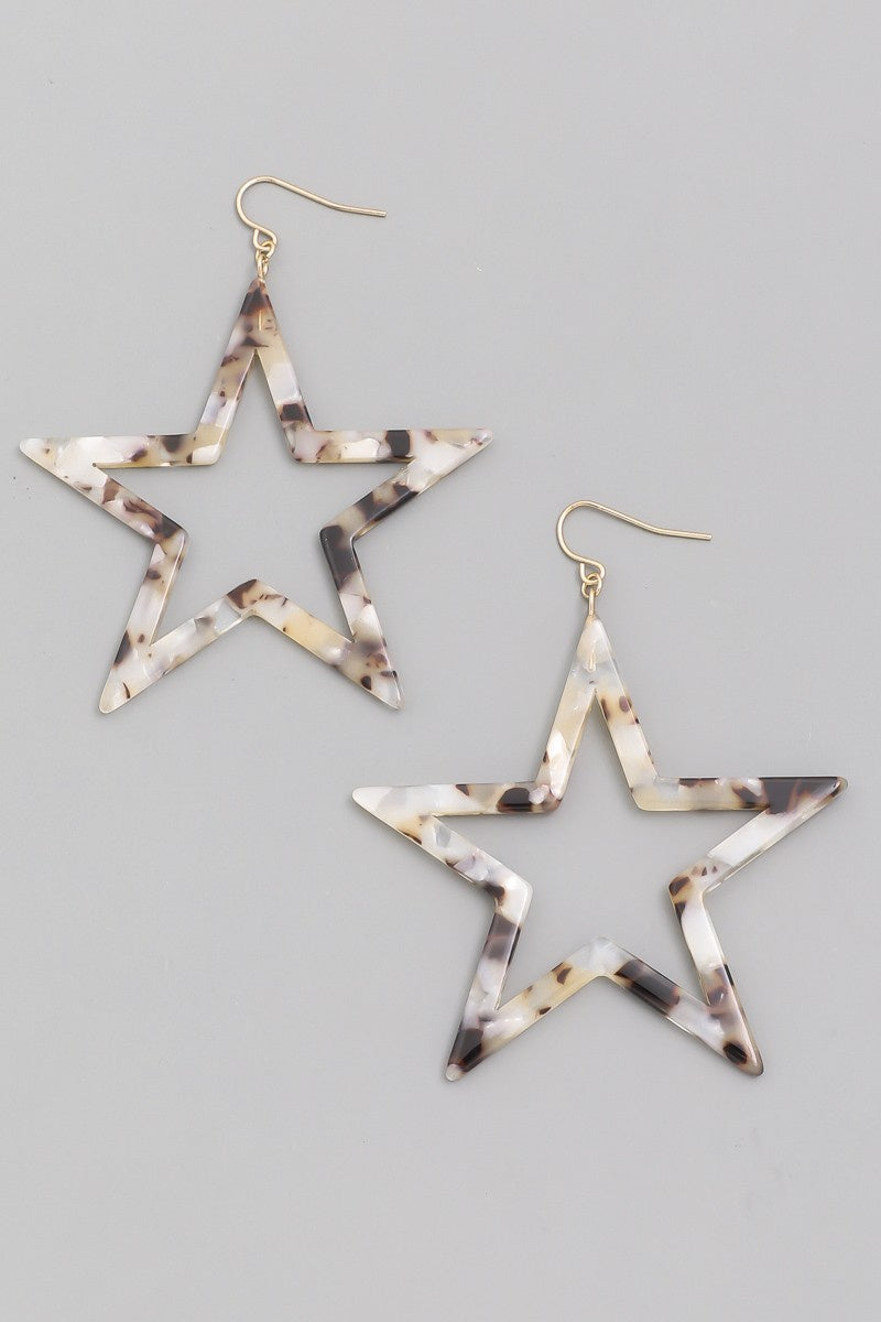 Acetate Star Drop Earrings