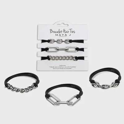 Bracelet Hair Tie - Black/Silver
