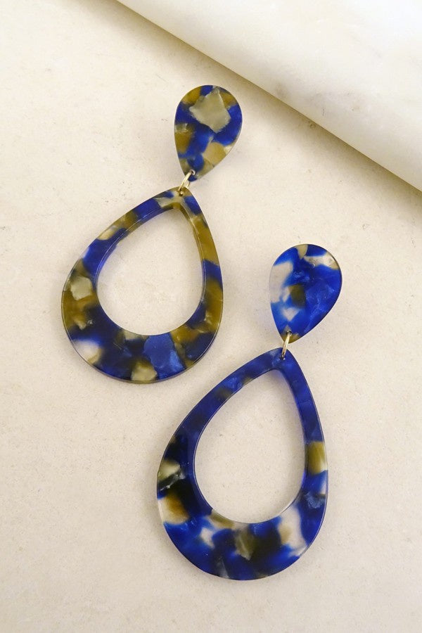 Pearlescent Patterned Resin Earring